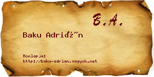 Baku Adrián névjegykártya