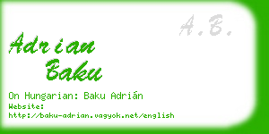 adrian baku business card